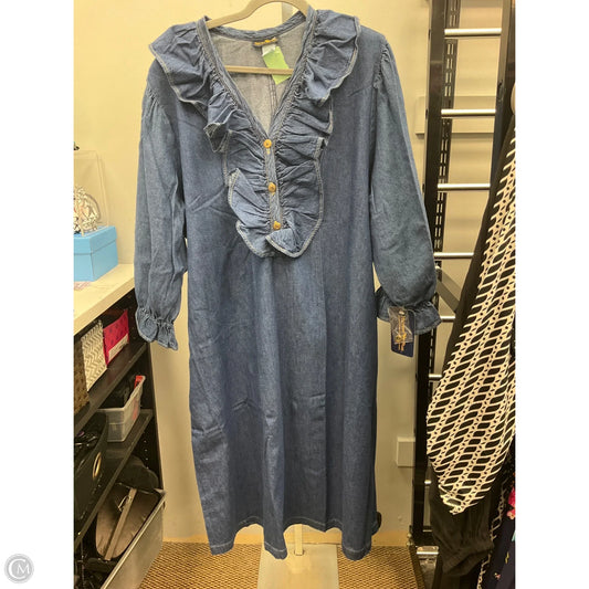 Dress Casual Short By Hunters Run In Blue Denim, Size: 3x