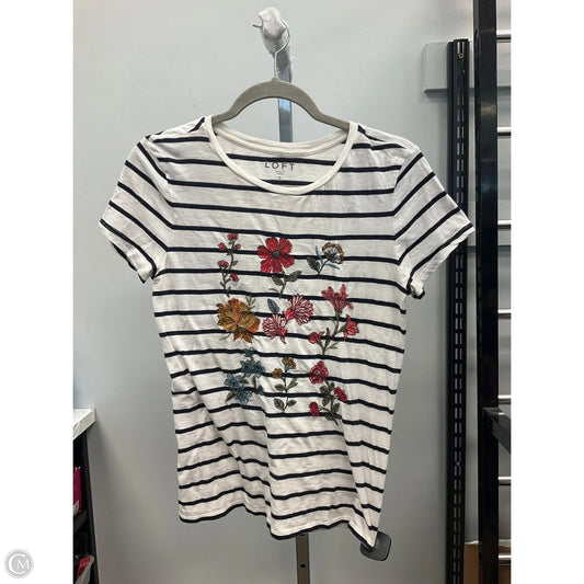 Top Short Sleeve By Loft In Striped Pattern, Size: S