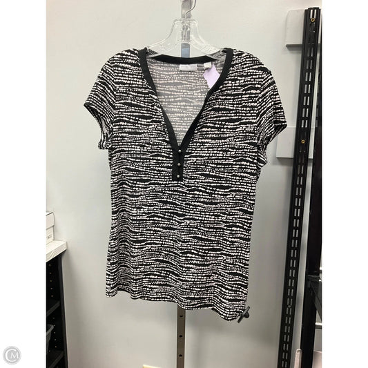 Top Short Sleeve By New York And Co In Black & White, Size: M