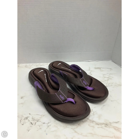Sandals Flats By Nike In Brown, Size: 8