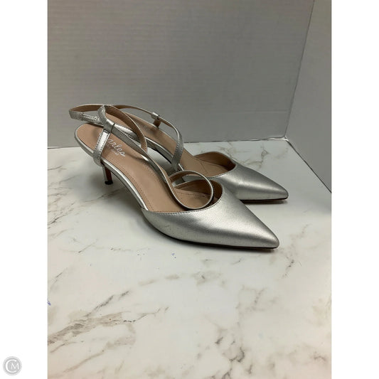 Sandals Heels Kitten By Charles David In Silver, Size: 8