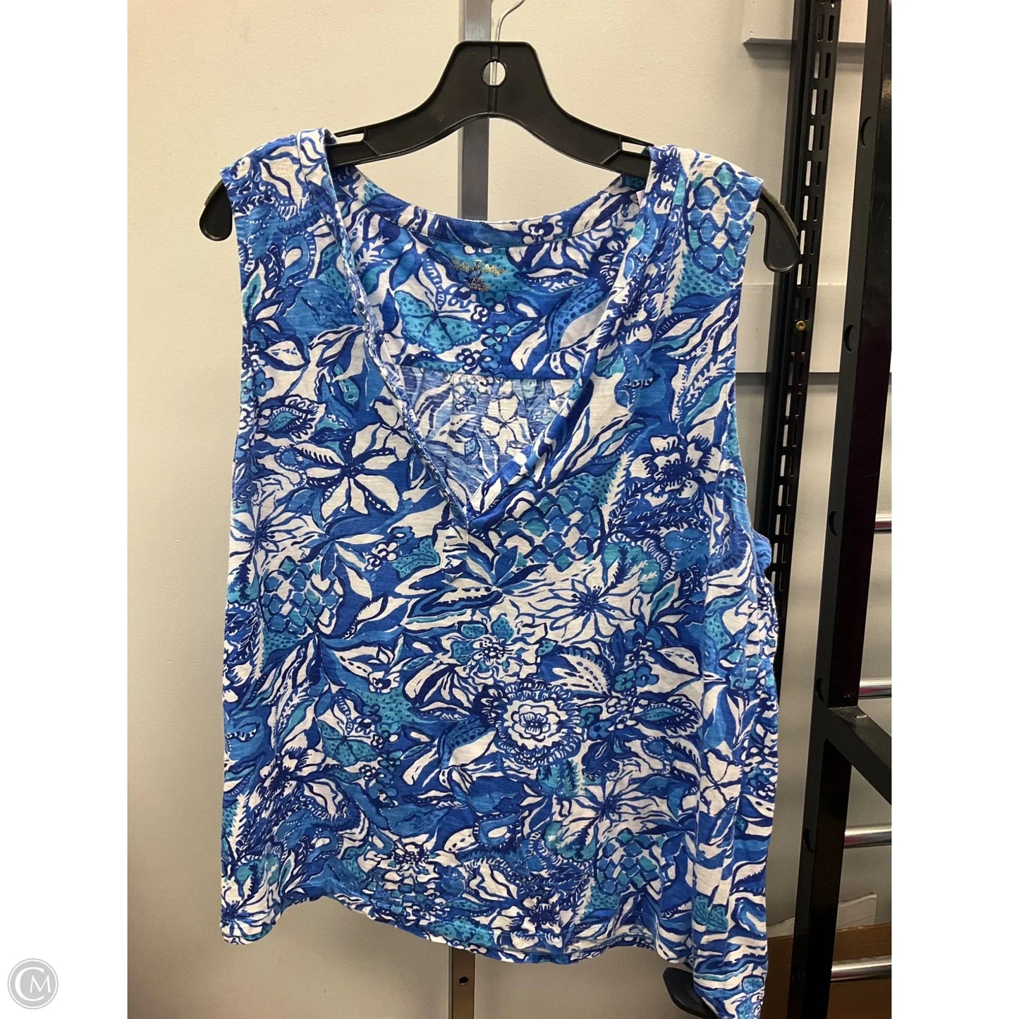 Top Sleeveless Designer By Lilly Pulitzer In Blue, Size: Xxl