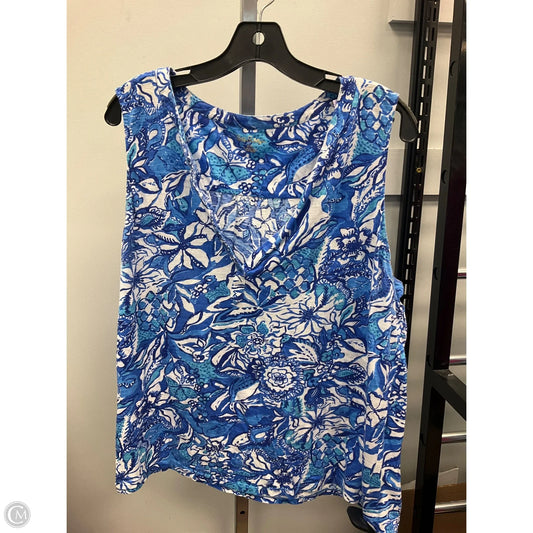 Top Sleeveless Designer By Lilly Pulitzer In Blue, Size: Xxl