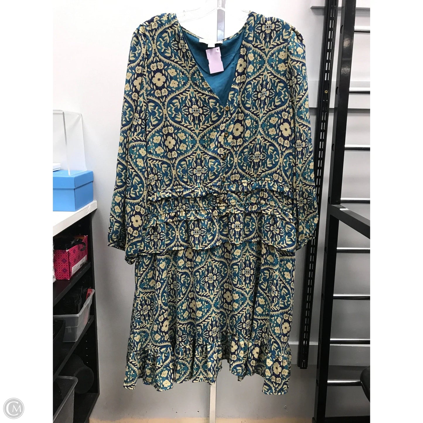 Dress Casual Short By Ryegrass In Teal, Size: Xxl