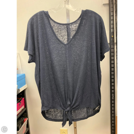 Top Short Sleeve By Loft In Navy, Size: M