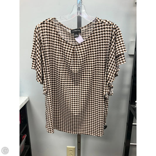 Top Short Sleeve By Liz Claiborne In Black & Cream, Size: Xl
