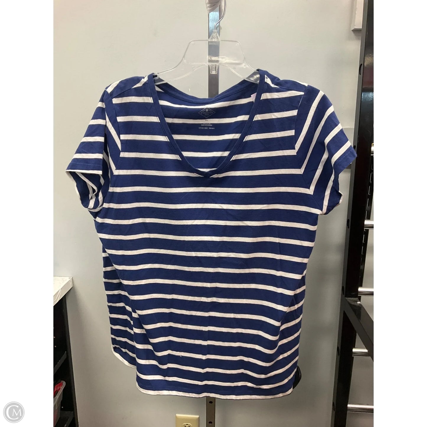 Top Short Sleeve By St Johns Bay In Striped Pattern, Size: Xl