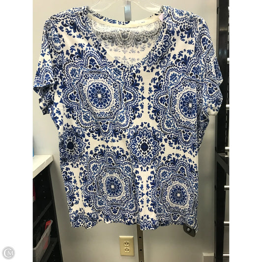Top Short Sleeve By St Johns Bay In Blue & White, Size: Xl