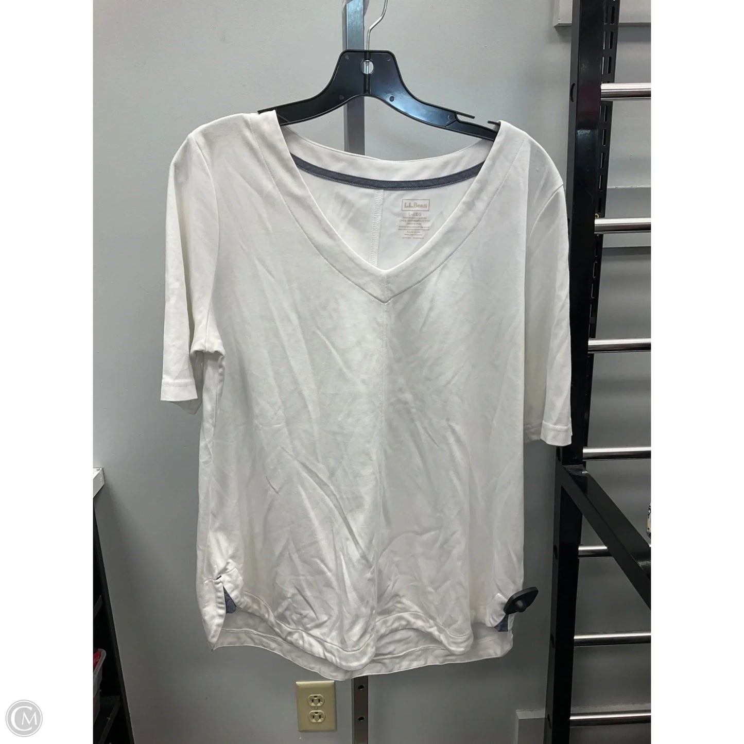 Top Short Sleeve By L.l. Bean In White, Size: L