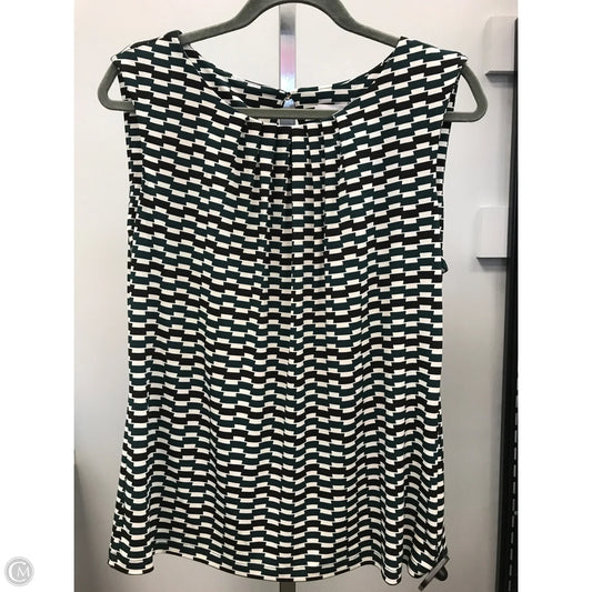Top Sleeveless By Calvin Klein In Black & Green, Size: L