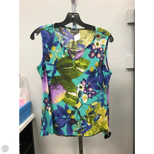 Top Sleeveless By Roz And Ali In Floral Print, Size: Lp