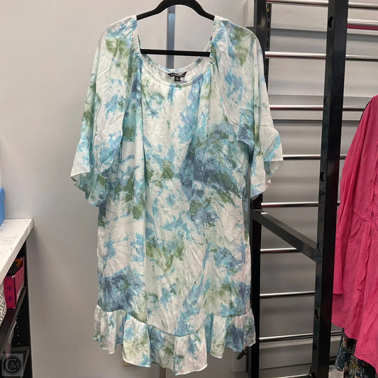 Dress Casual Short By Zac And Rachel In Blue & Green, Size: 1x