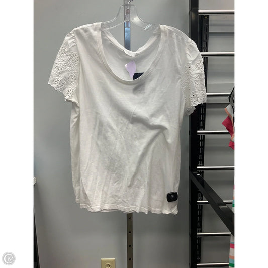 Top Short Sleeve By Lucky Brand In White, Size: Xl