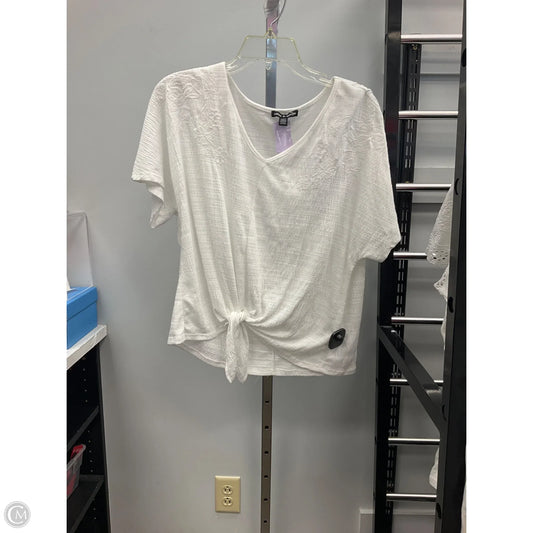 Top Short Sleeve By Cable And Gauge In White, Size: L