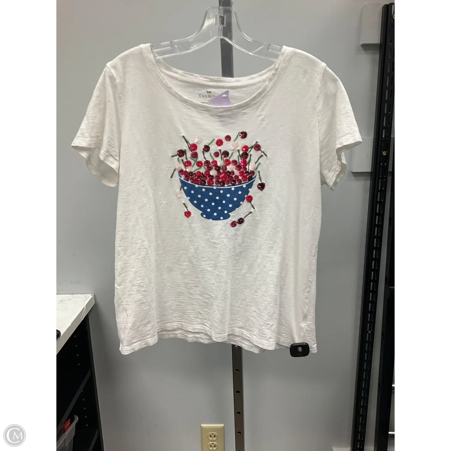 Top Short Sleeve By Talbots In White, Size: M