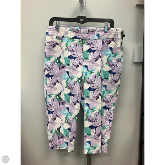 Capris By Chicos In Floral Print, Size: 10