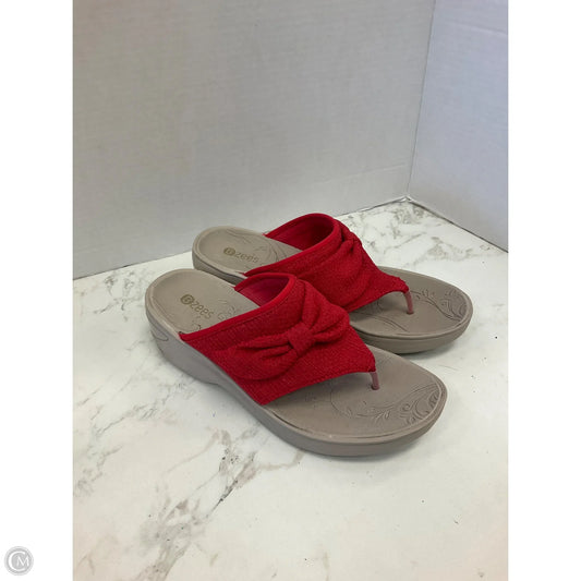 Sandals Heels Wedge By Bzees In Red, Size: 8