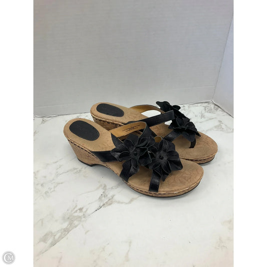 Sandals Heels Wedge By Merona In Black, Size: 11