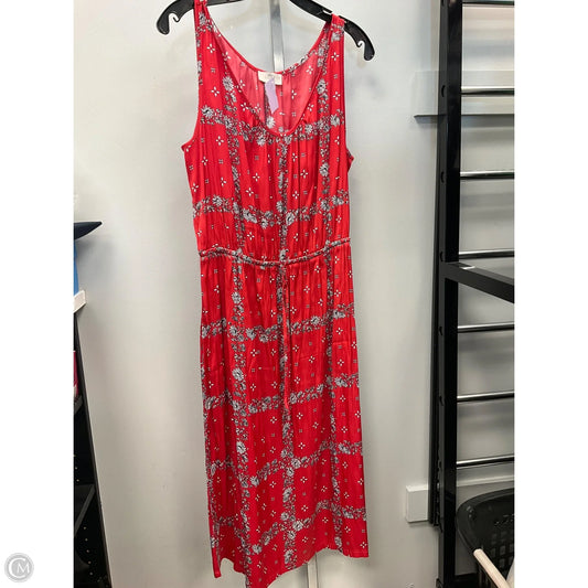 Dress Casual Midi By Loft In Red, Size: L