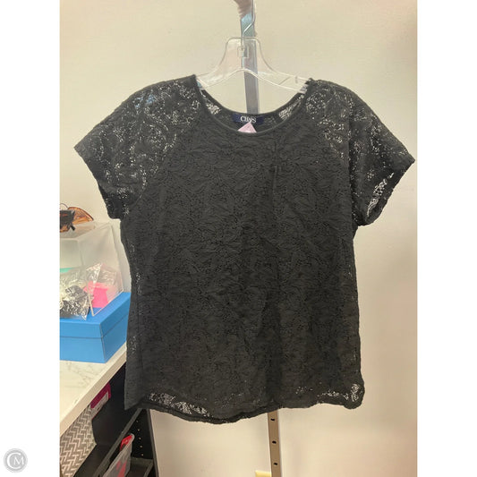 Top Short Sleeve By Chaps In Black, Size: L