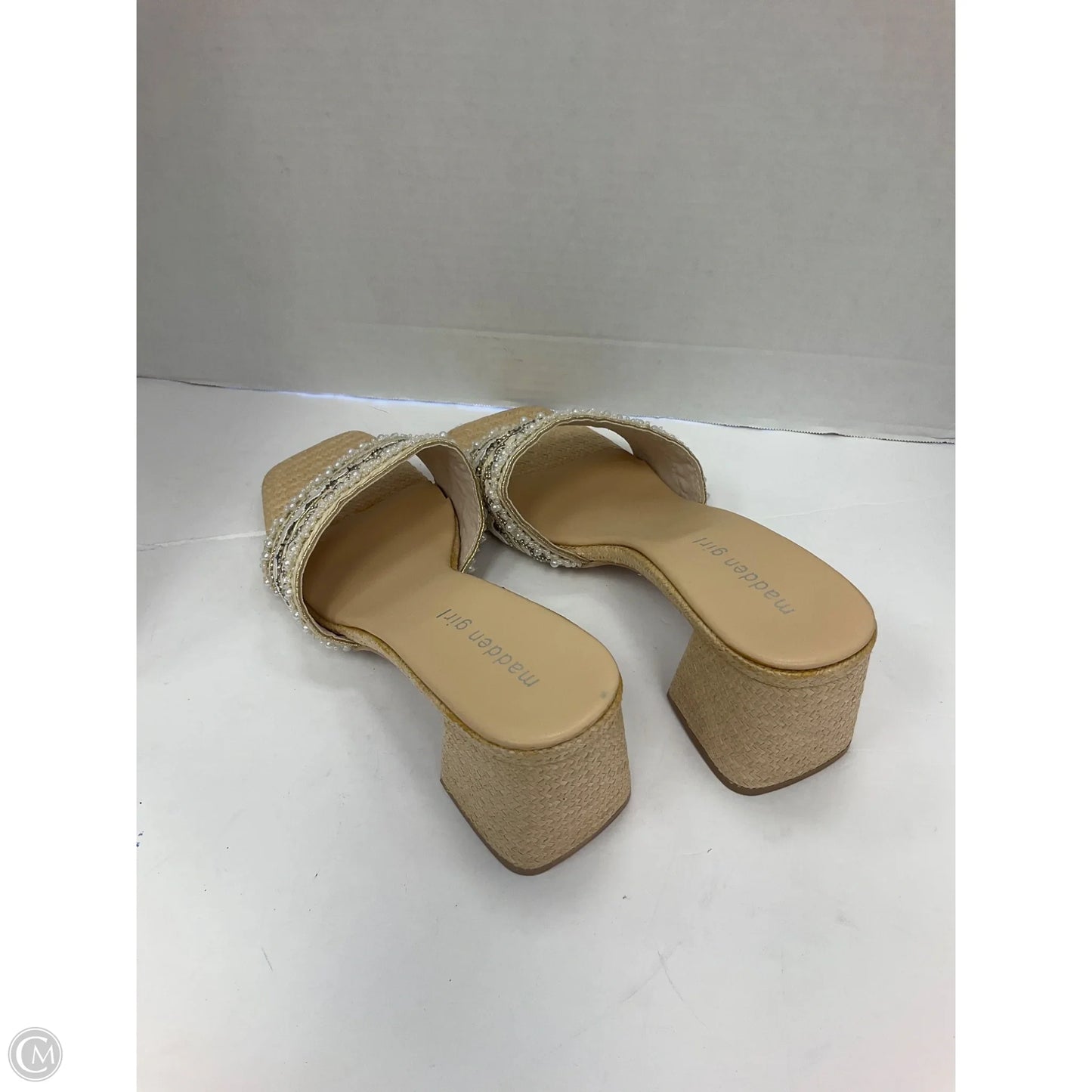 Sandals Heels Block By Madden Girl In Beige, Size: 8.5