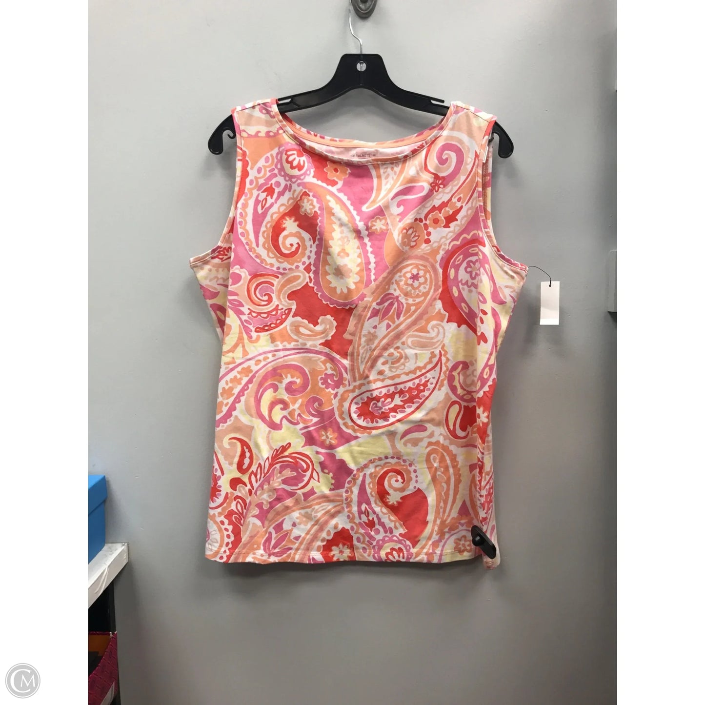Top Sleeveless By Talbots In Orange & Pink, Size: 1x
