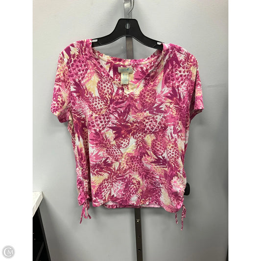 Top Short Sleeve By Caribbean Joe In Pink, Size: L