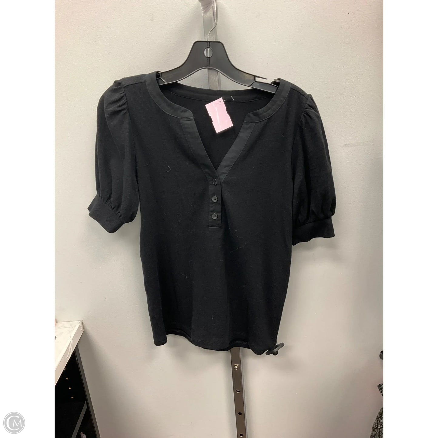 Top Short Sleeve By Loft In Black, Size: S