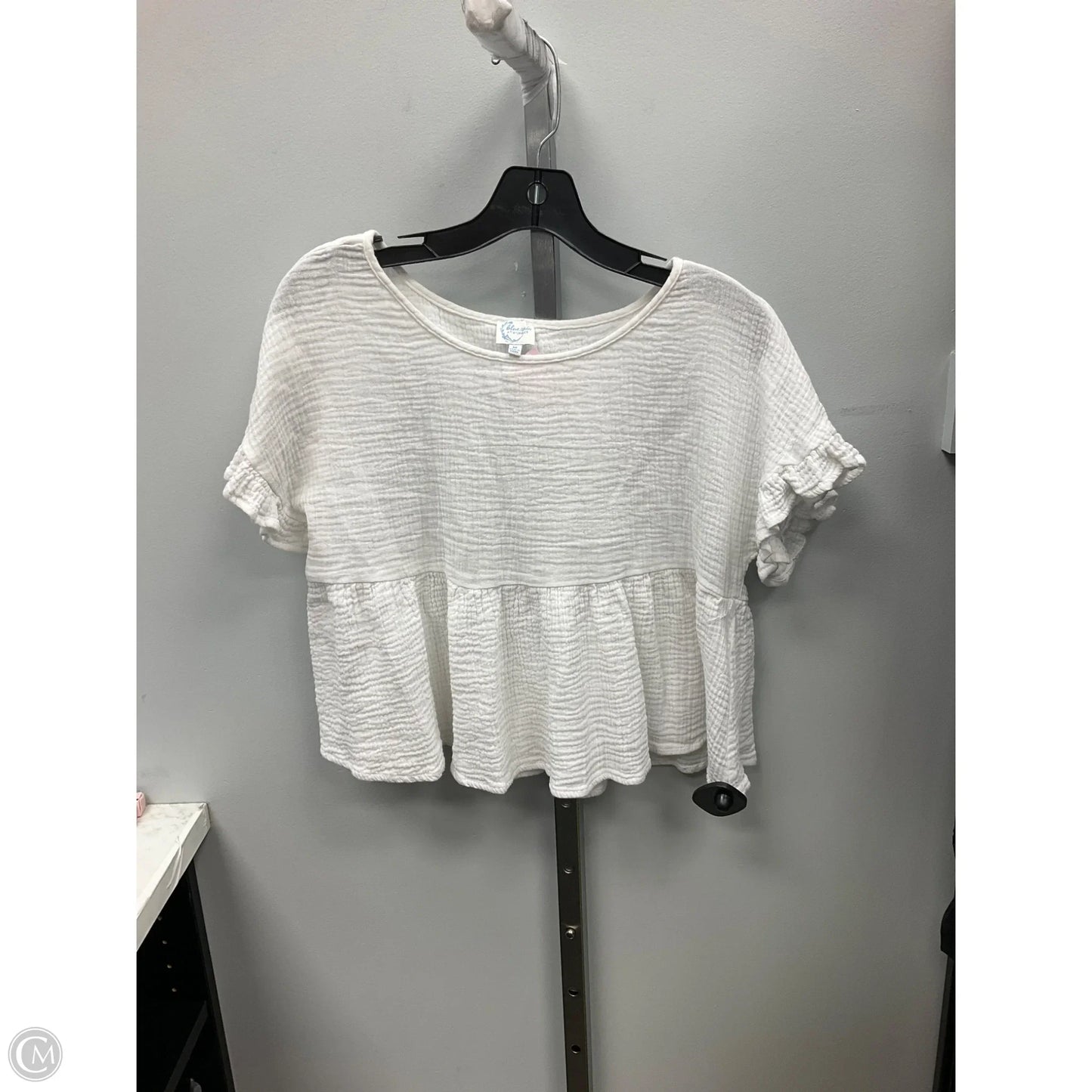 Top Short Sleeve By Blue Rain In White, Size: M