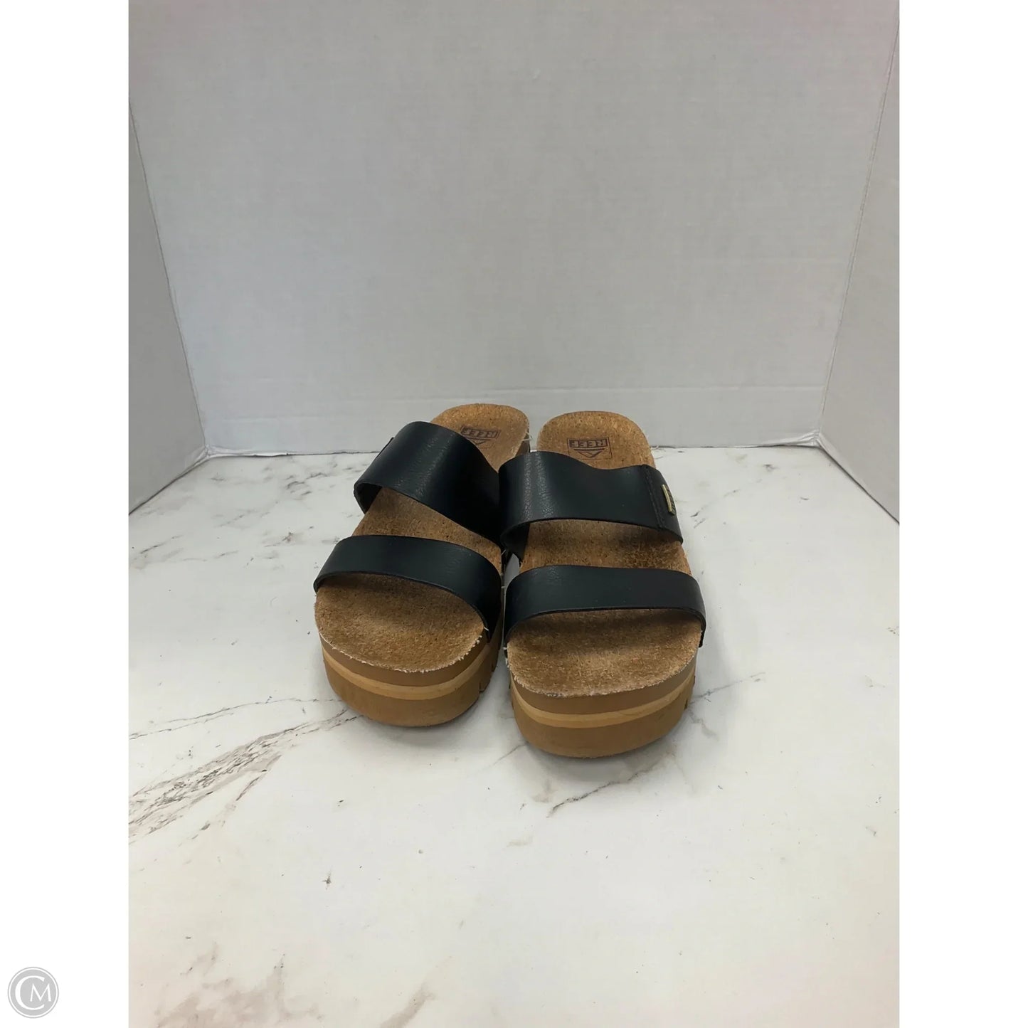 Sandals Heels Platform By Reef In Black, Size: 9