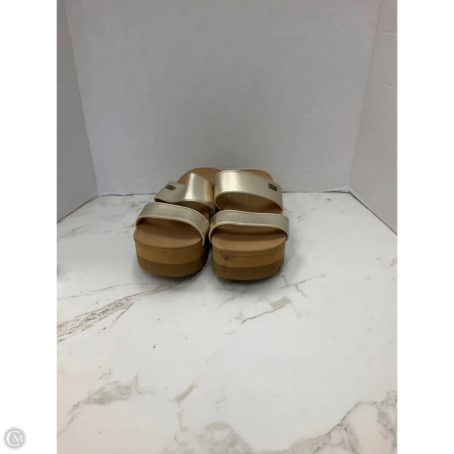 Sandals Heels Platform By Reef In Gold, Size: 9