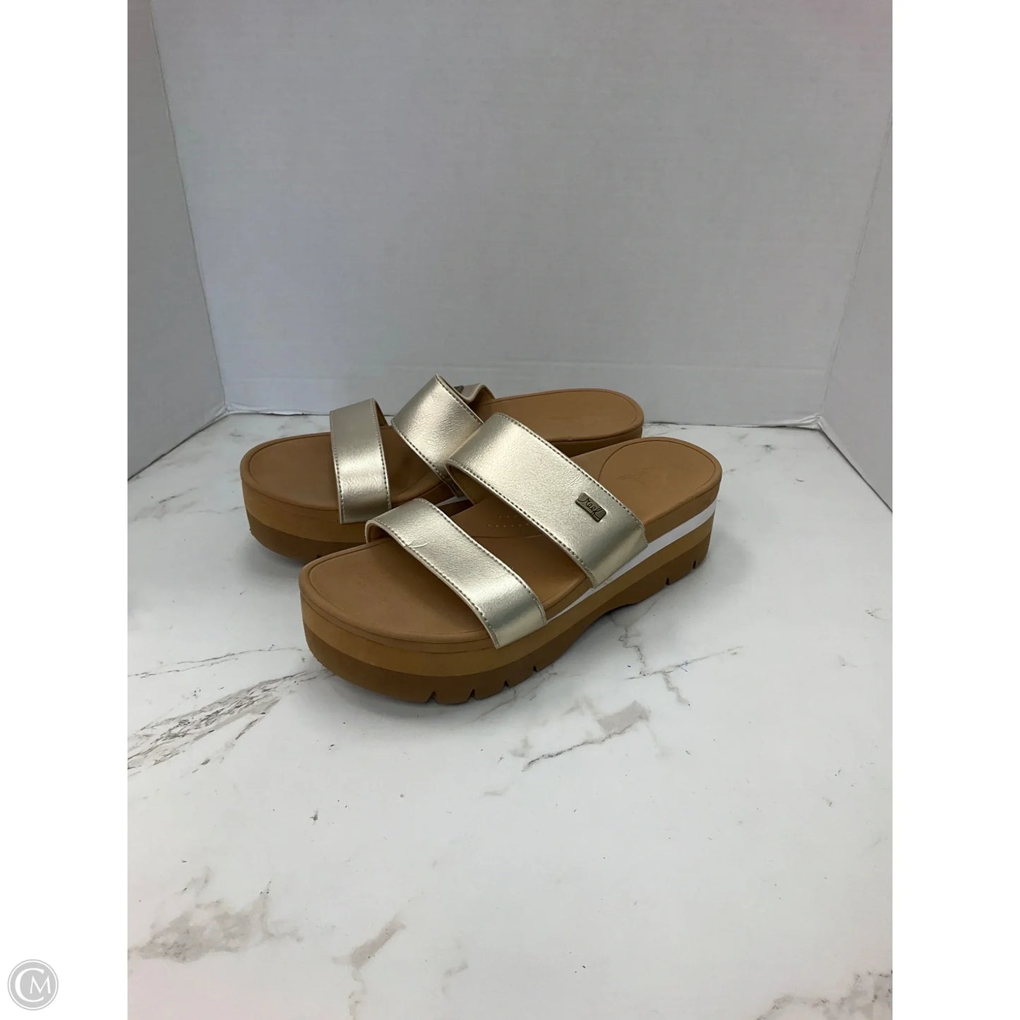 Sandals Heels Platform By Reef In Gold, Size: 9