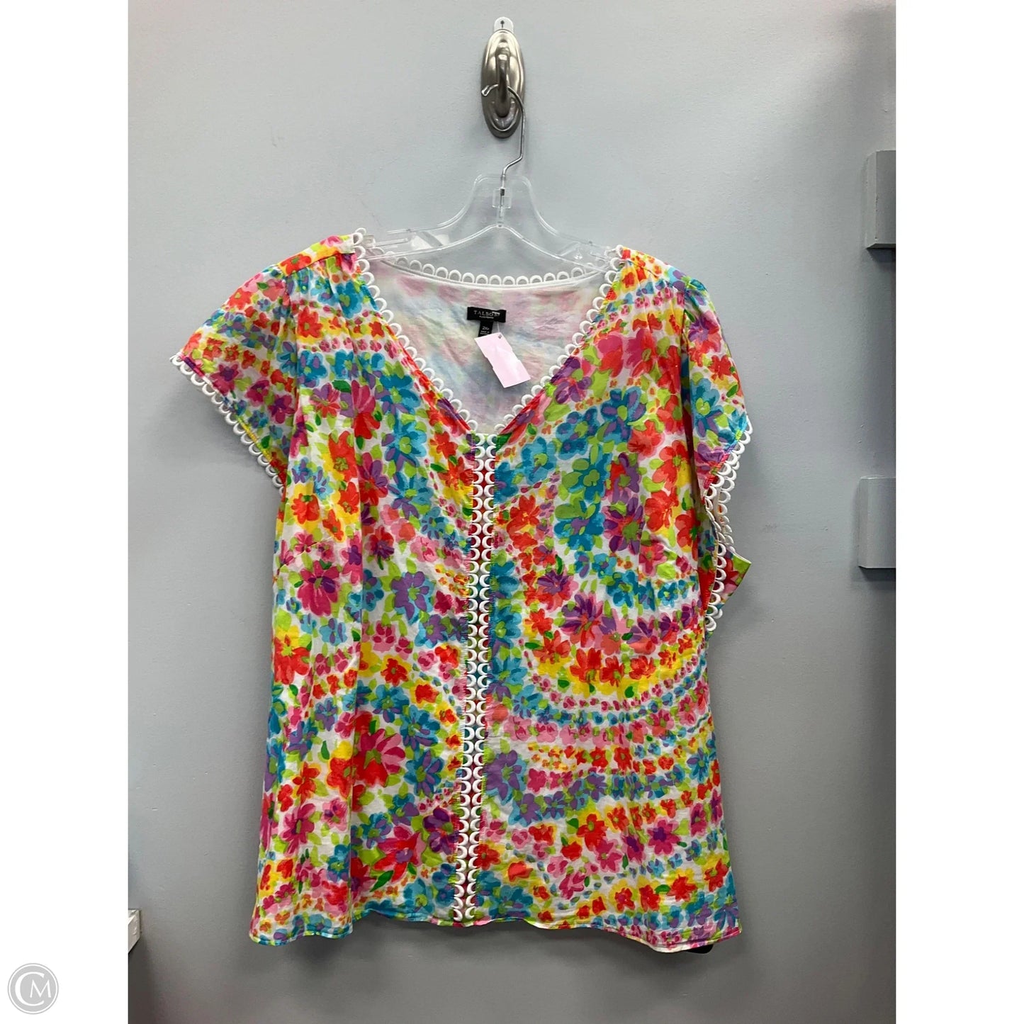 Top Short Sleeve By Talbots In Floral Print, Size: 2x