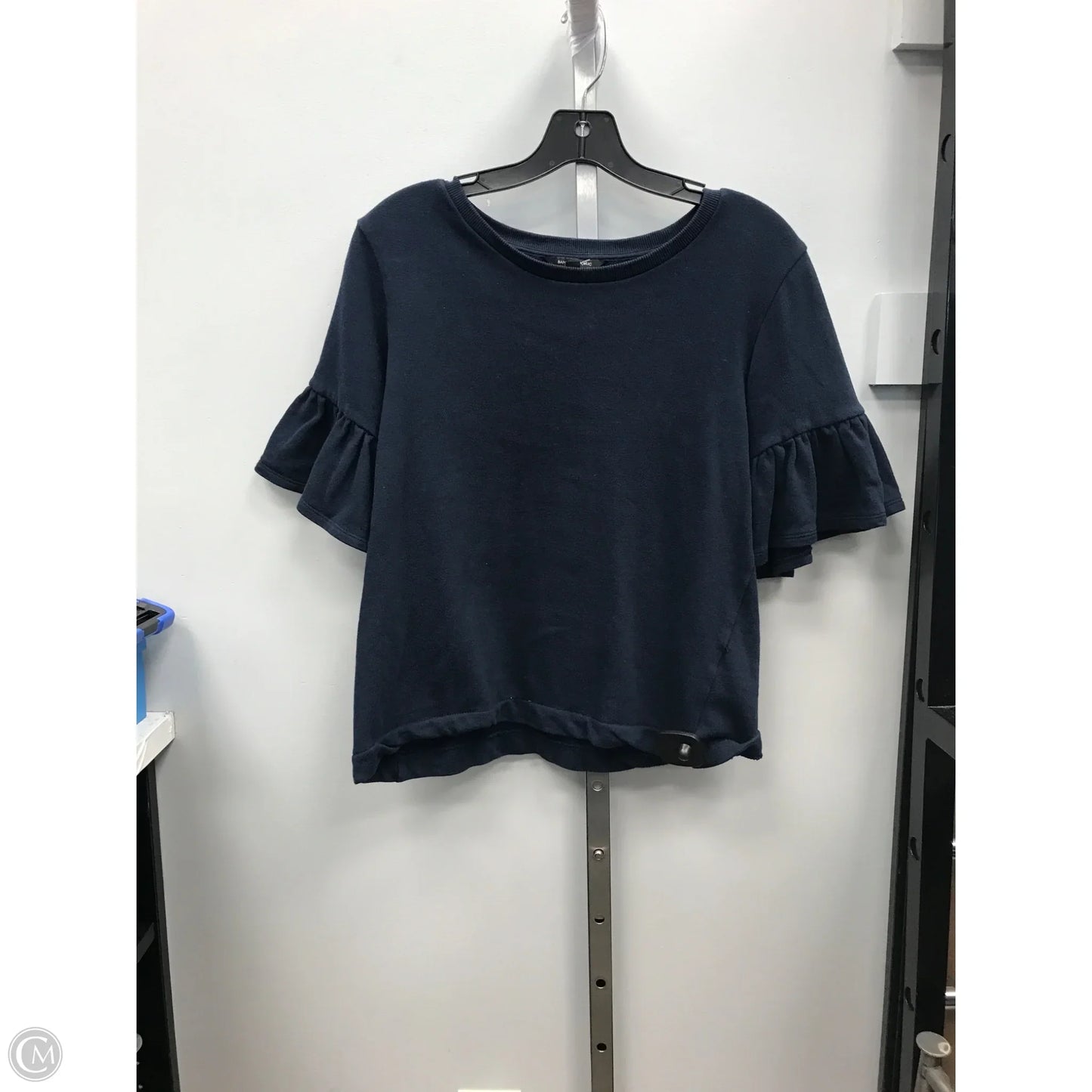 Top Short Sleeve By Banana Republic In Navy, Size: S