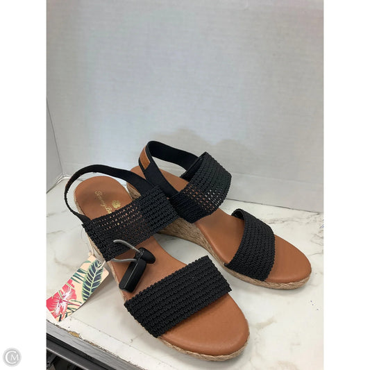 Sandals Heels Wedge By Tommy Bahama In Black, Size: 8