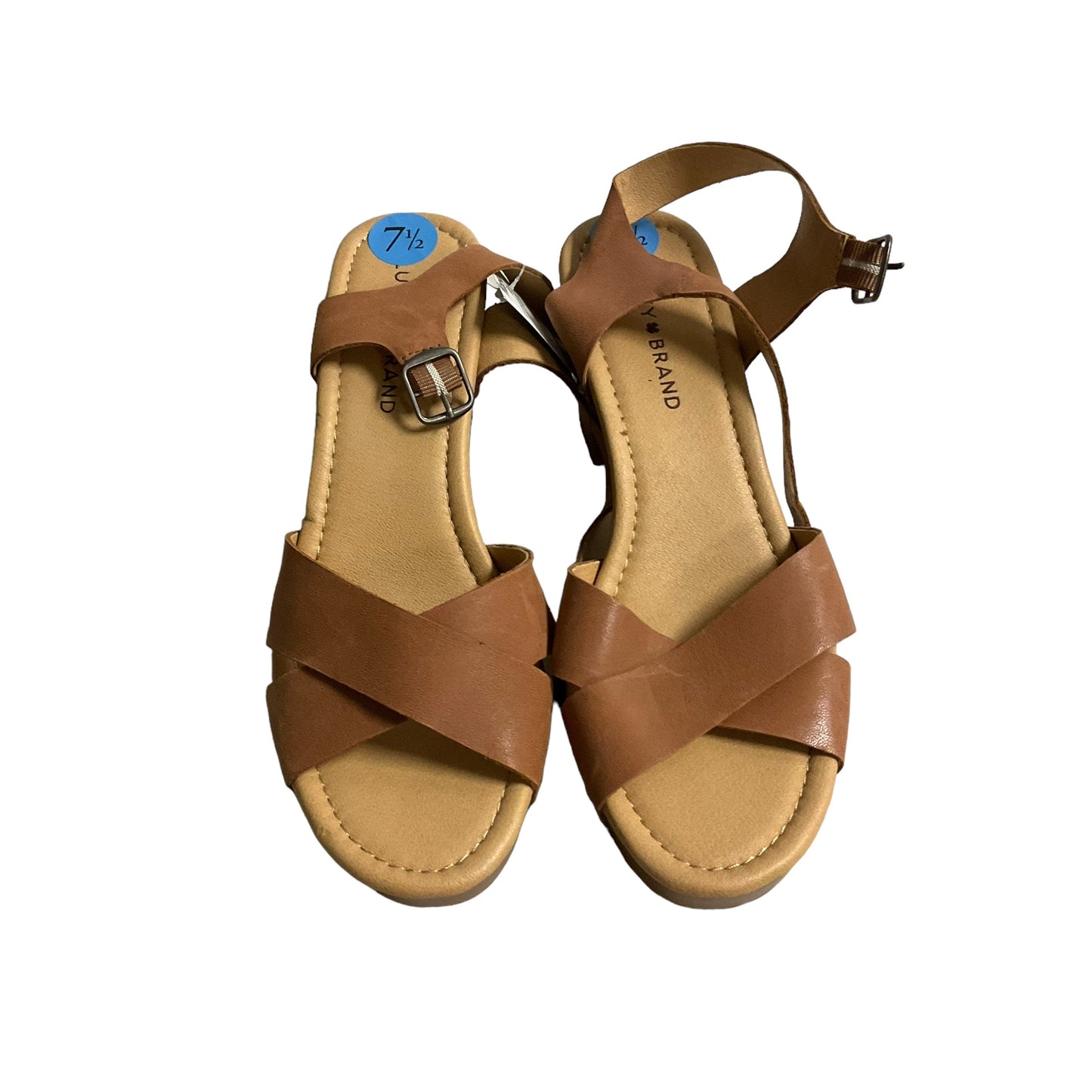 Tan Sandals Heels Block Lucky Brand, Size 7.5