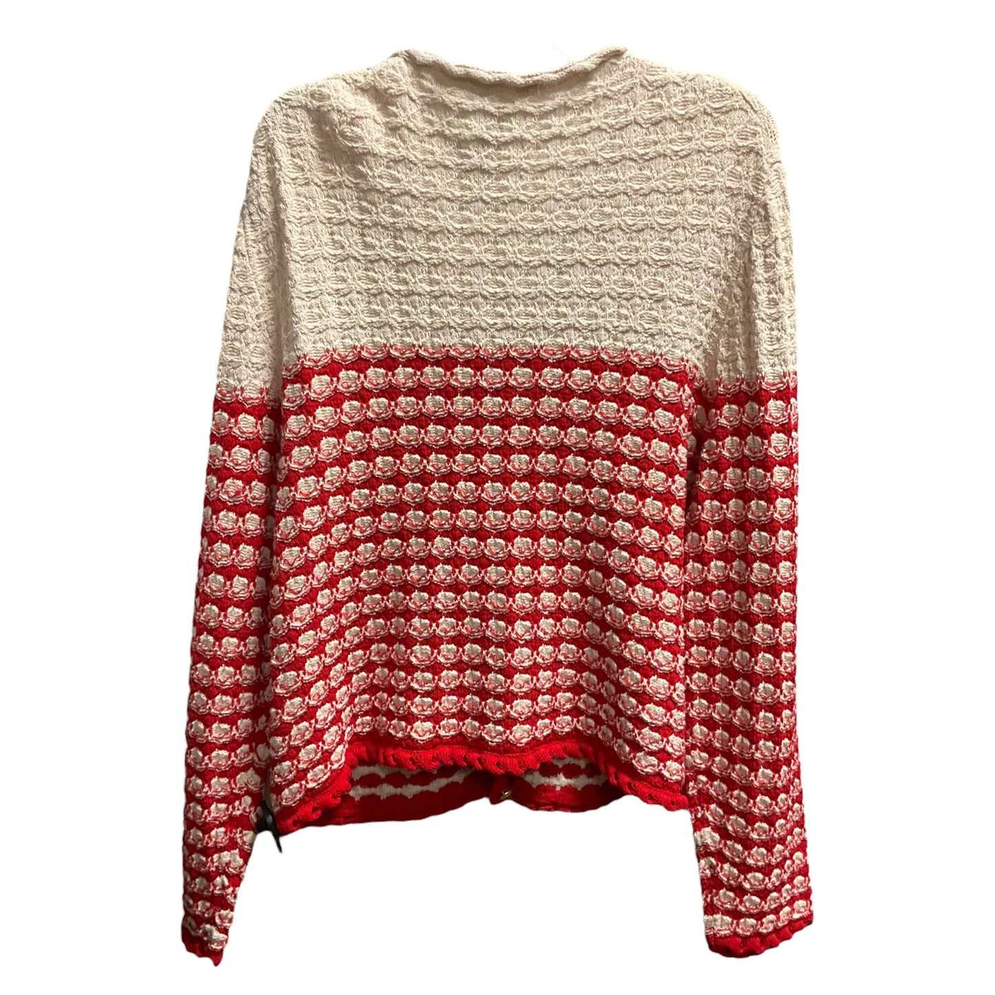 Cardigan By J. Crew In Cream & Red, Size: 2x