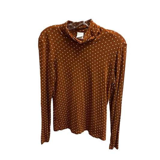 Top Long Sleeve By H&m In Brown & Cream, Size: M