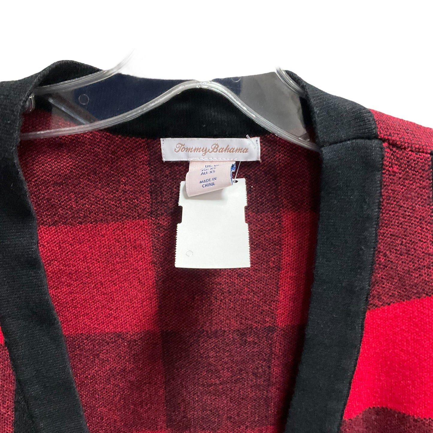 Sweater Cardigan By Tommy Bahama In Black & Red, Size: Xs