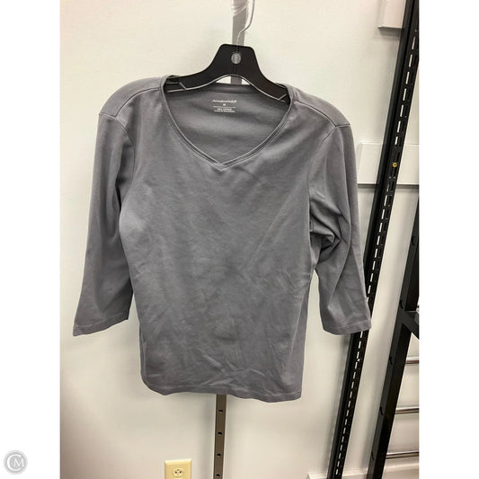 Top Long Sleeve By Christopher And Banks In Grey, Size: M