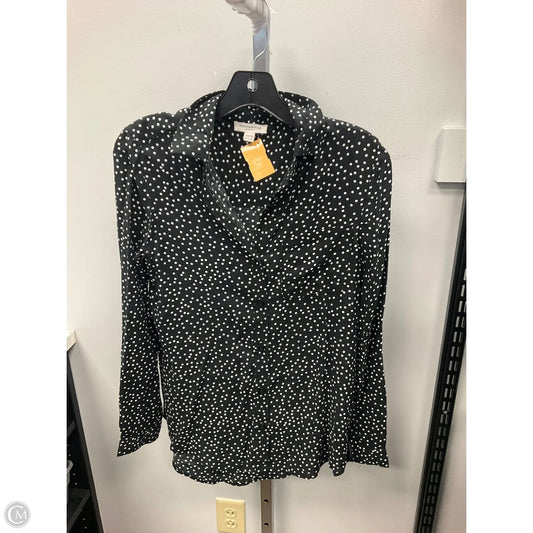 Top Long Sleeve By Beachlunchlounge In Polkadot Pattern, Size: Xs