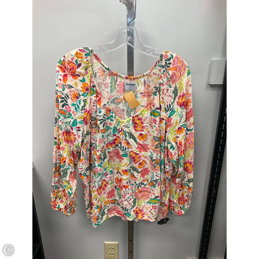 Top 3/4 Sleeve By Old Navy In Floral Print, Size: Xxl