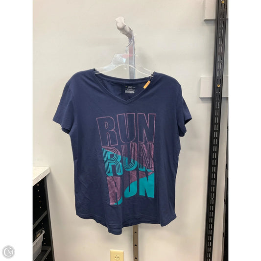 Athletic Top Short Sleeve By Tek Gear In Blue, Size: Xl