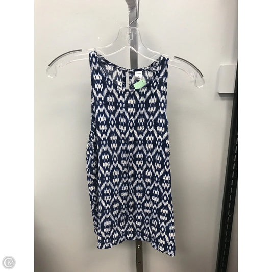 Top Sleeveless By Old Navy In Blue & White, Size: S