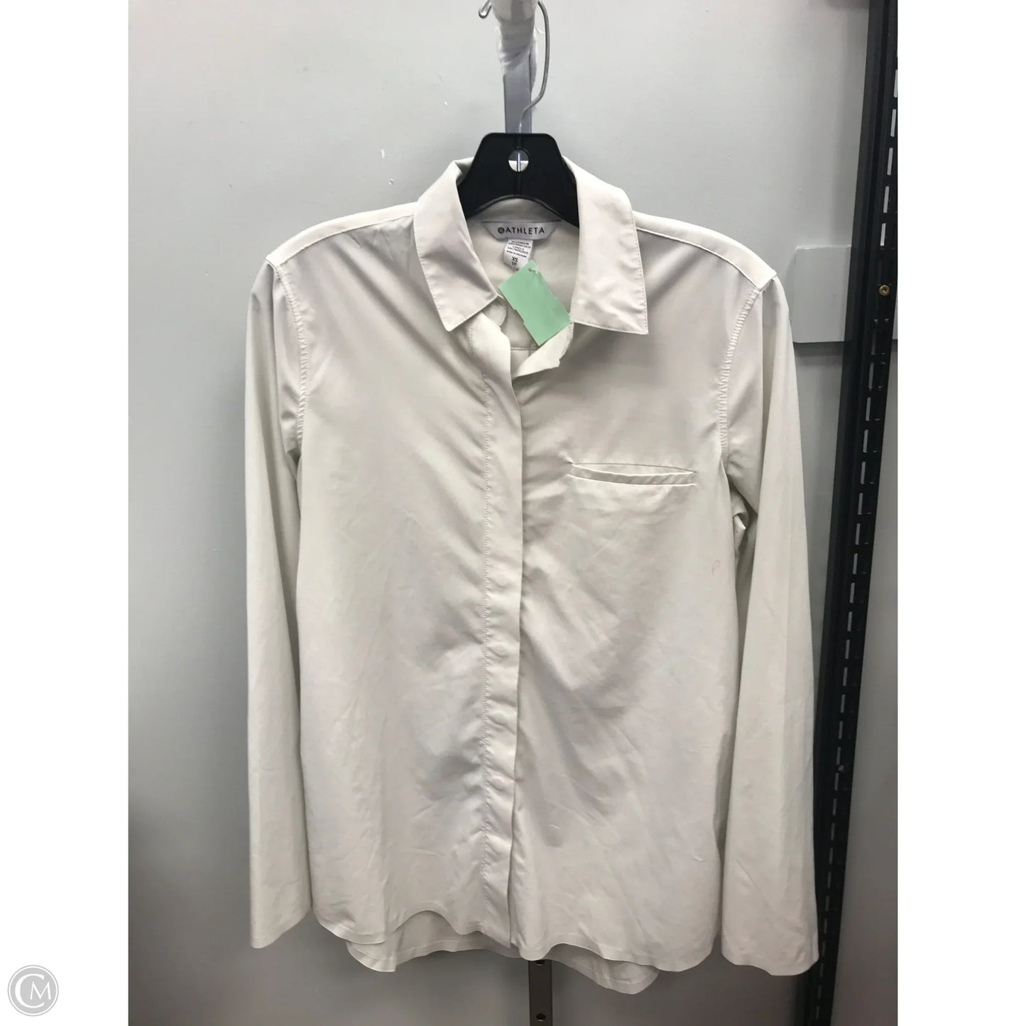 Top Long Sleeve By Athleta In Ivory, Size: Xs