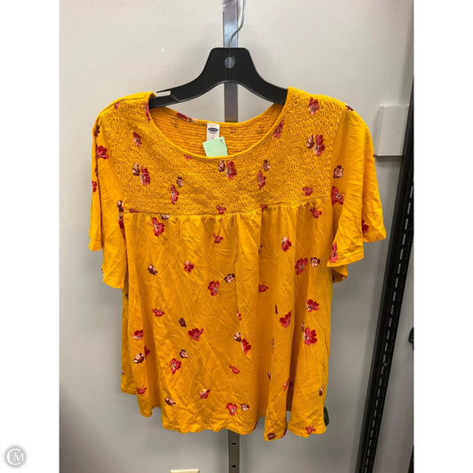 Top Short Sleeve By Old Navy In Yellow, Size: L