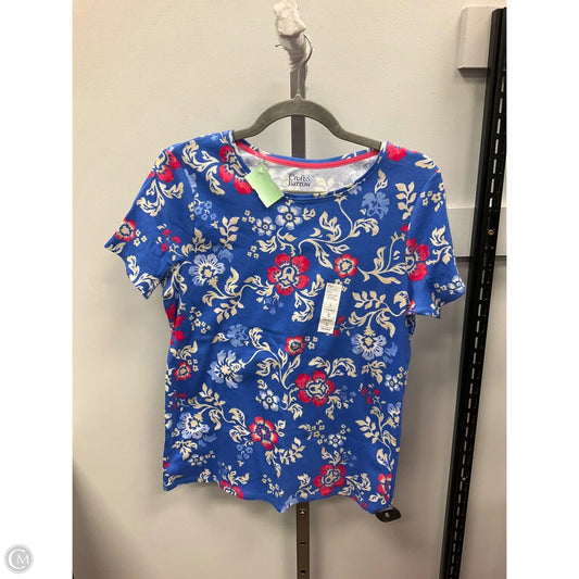 Top Short Sleeve By Croft And Barrow In Blue & Red & White, Size: S
