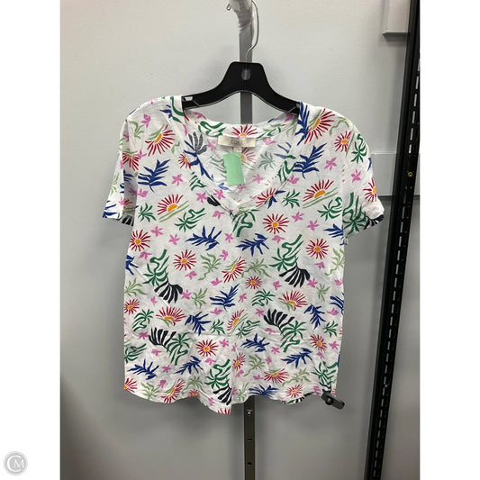 Top Short Sleeve By Loft In Multi-colored, Size: S
