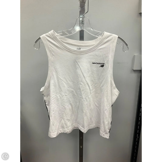 Athletic Tank Top By New Balance In White, Size: L