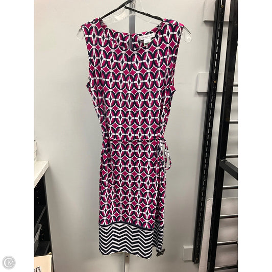 Dress Casual Midi By Liz Claiborne In Blue & Pink, Size: M